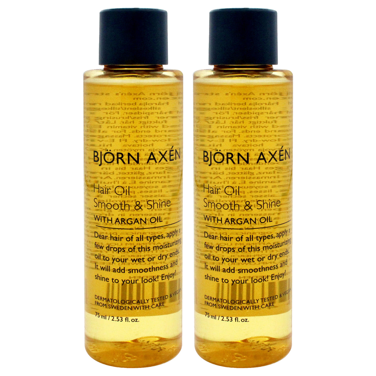 Hair Oil Smooth and Shine - Argan Oil by Bjorn Axen for Unisex - 2.53 oz Oil - Pack of 2