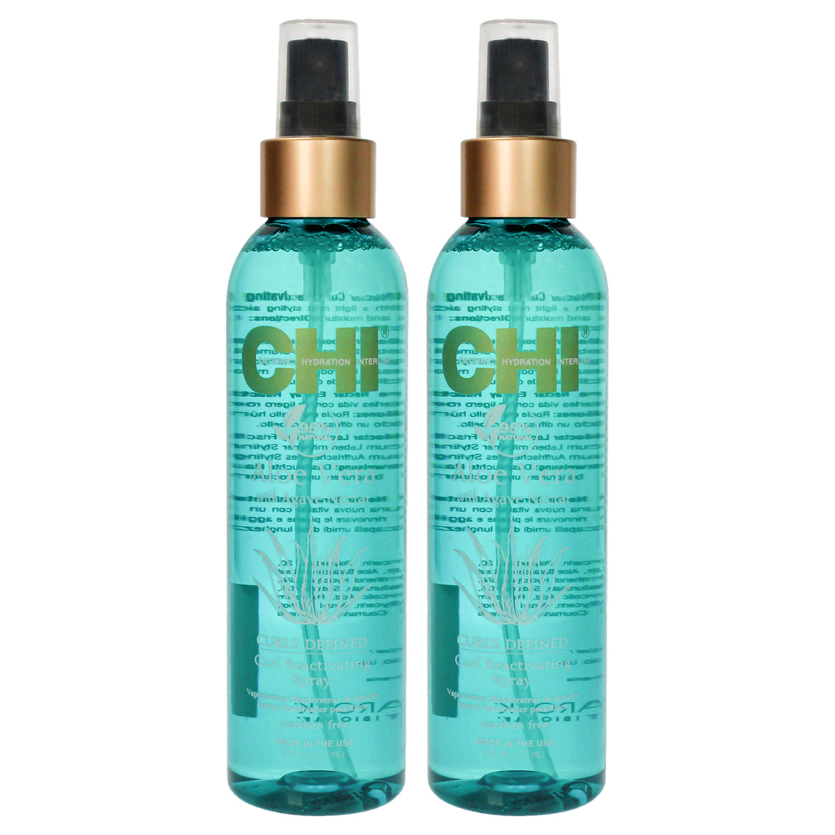 Aloe Vera Curl Reactivating Spray by CHI for Unisex - 6 oz Hair Spray - Pack of 2