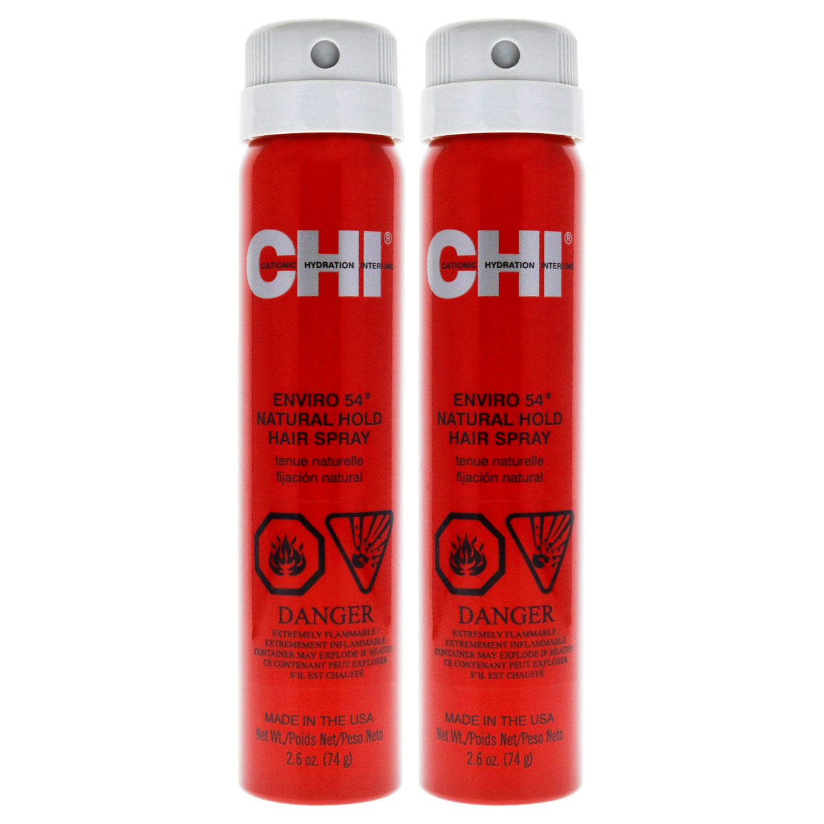 Enviro 54 Natural Hold Hairspray by CHI for Unisex - 2.6 oz Hair Spray - Pack of 2