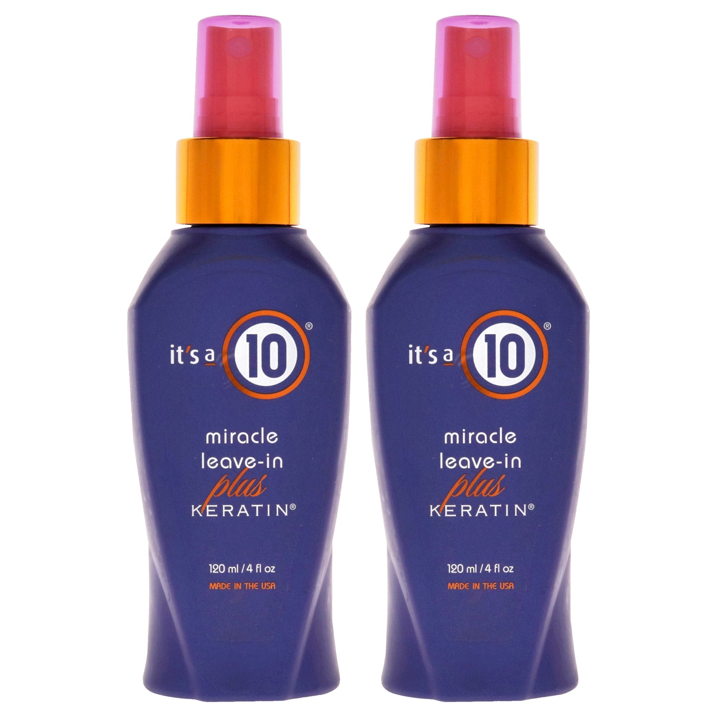 Miracle Leave In Plus Keratin by Its A 10 for Unisex - 4 oz Hair Spray - Pack of 2