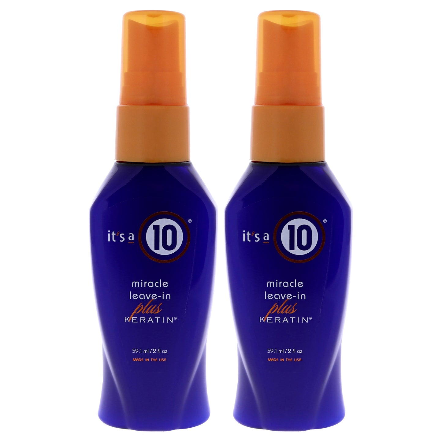 Miracle Leave In Plus Keratin by Its A 10 for Unisex - 2 oz Hair Spray - Pack of 2