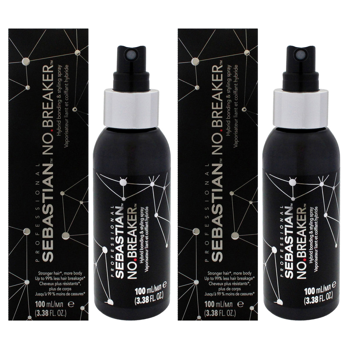 No Breaker Leave-In Bonding Spray by Sebastian for Unisex - 3.3 oz Spray - Pack of 2