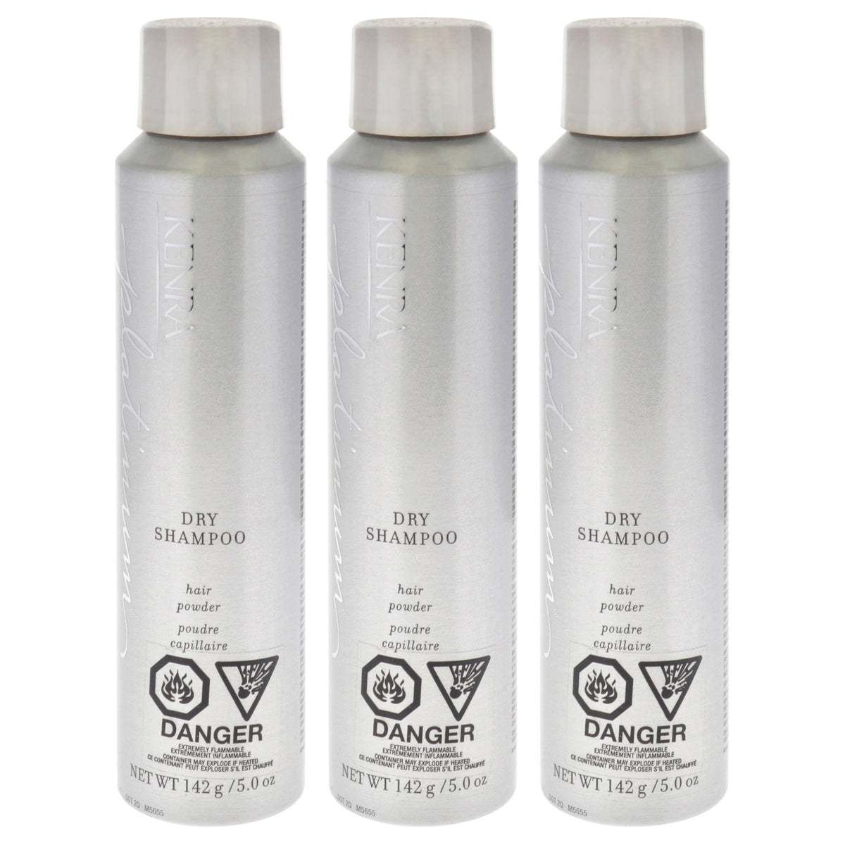 Platinum Dry Shampoo by Kenra for Unisex - 5 oz Dry Shampoo - Pack of 3