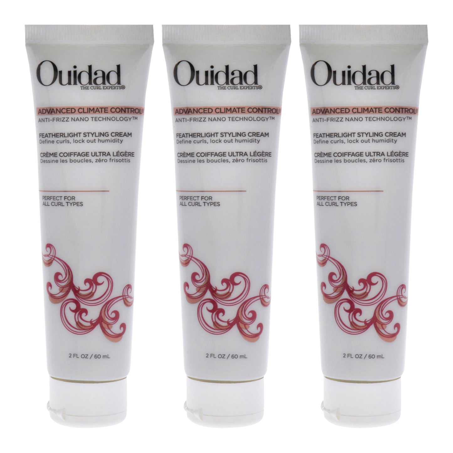 Advanced Climate Control Featherlight Styling Cream by Ouidad for Unisex - 2 oz Cream - Pack of 3