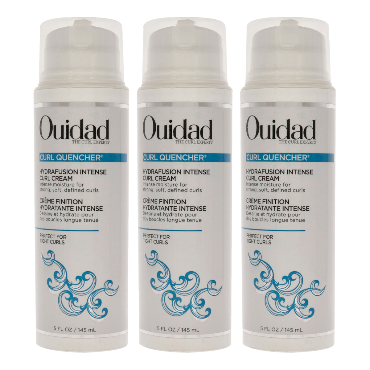 Curl Quencher Hydrafusion Intense Curl Cream by Ouidad for Unisex - 5 oz Cream - Pack of 3