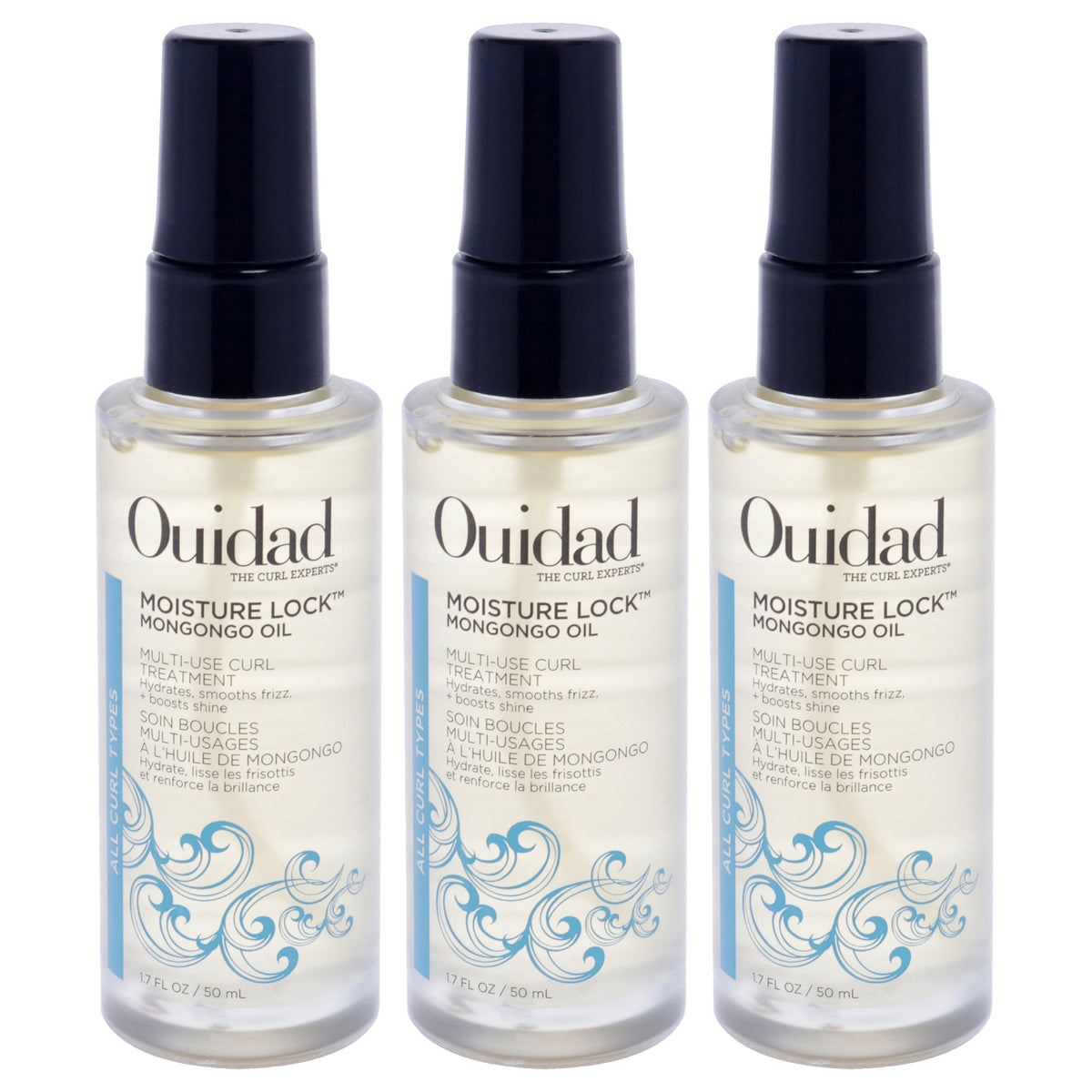 Moisture Lock Mongongo Oil by Ouidad for Unisex - 1.7 oz Oil - Pack of 3