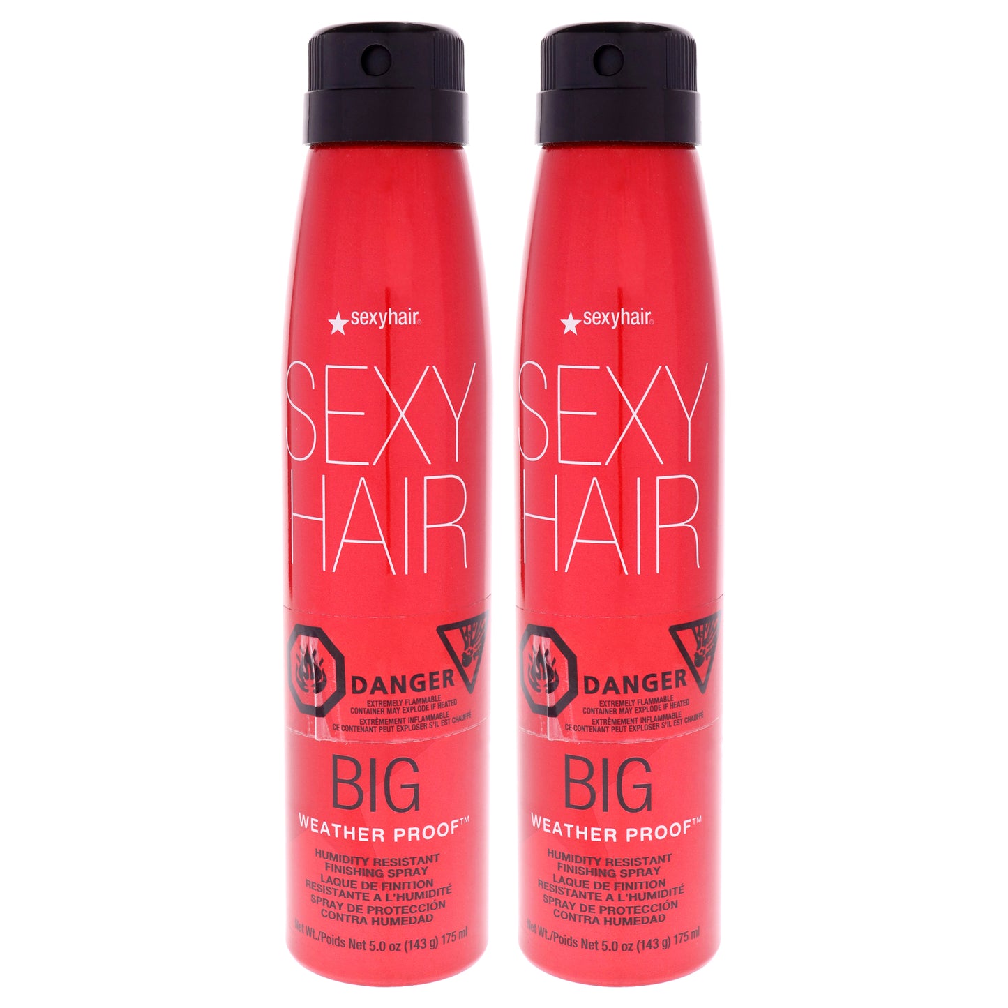 Big Sexy Hair Weather Proof Hairspray by Sexy Hair for Unisex - 5 oz Hair Spray - Pack of 2