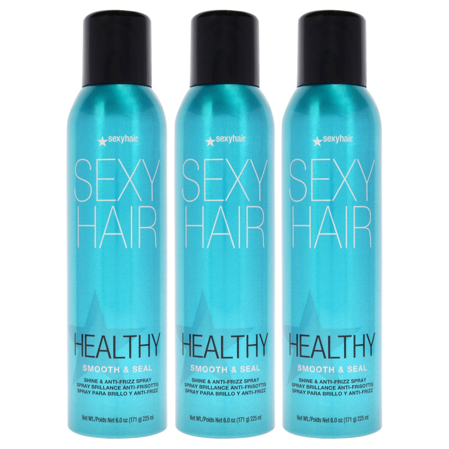 Sexy Hair Healthy Smooth and Seal Anti-Frizz Spray - Pack of 3 6 oz Hair Spray