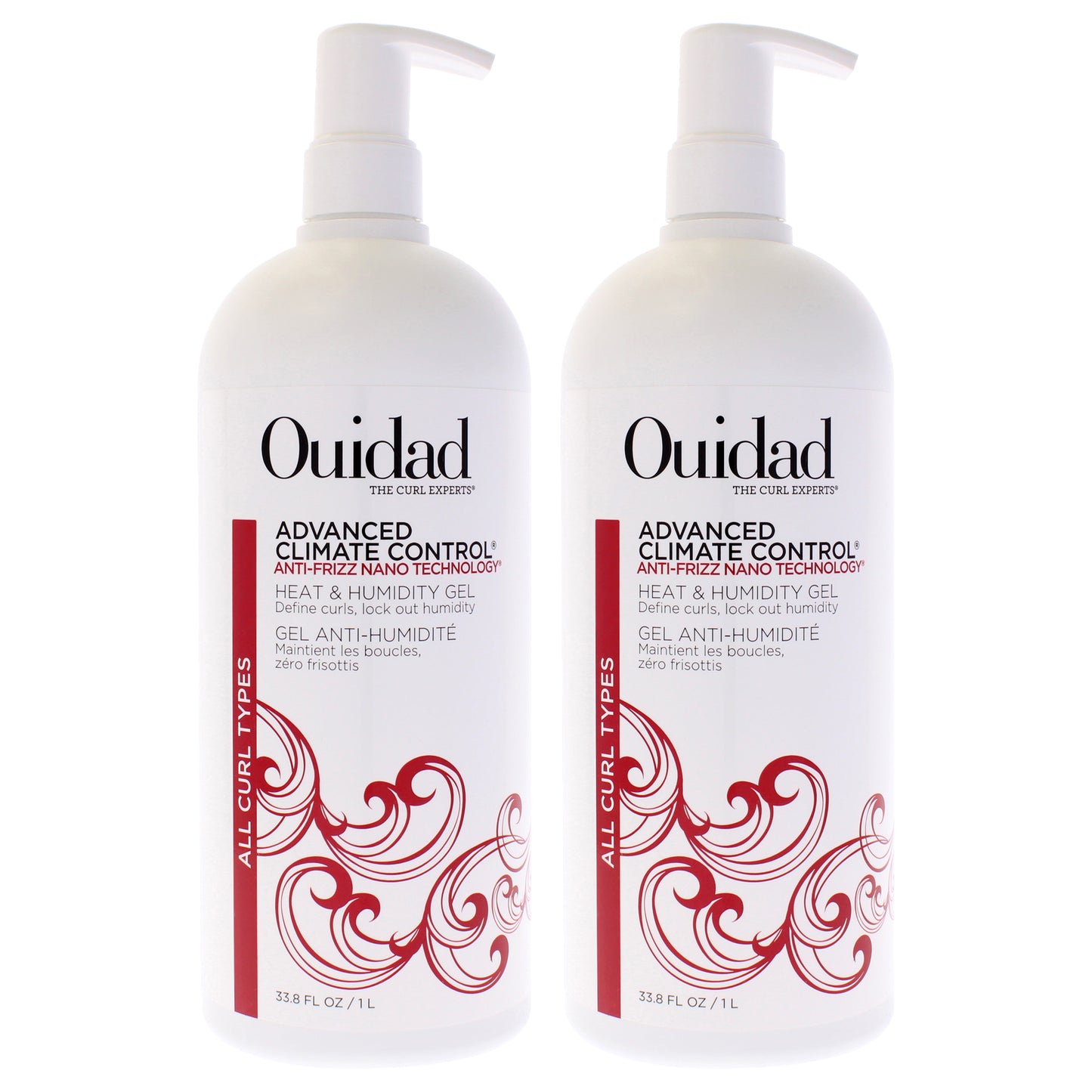 Advanced Climate Control Heat and Humidity Gel - Anti Frizz by Ouidad for Unisex - 33.8 oz Gel - Pack of 2