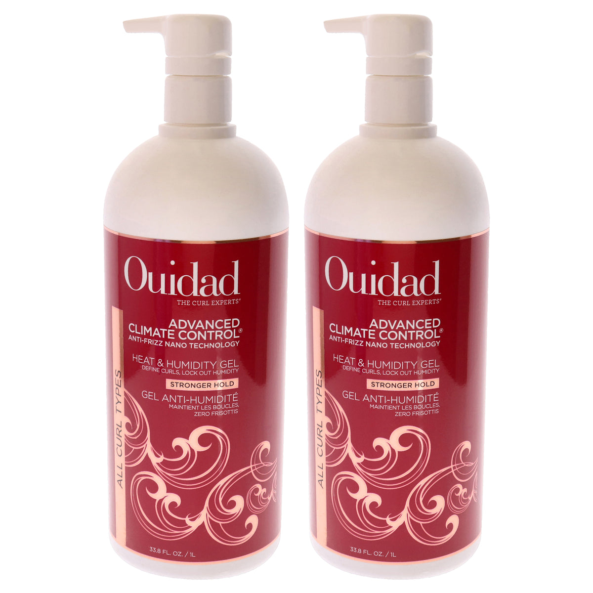 Advanced Climate Control Heat and Humidity Gel - Strong Hold by Ouidad for Unisex - 33.8 oz Gel - Pack of 2