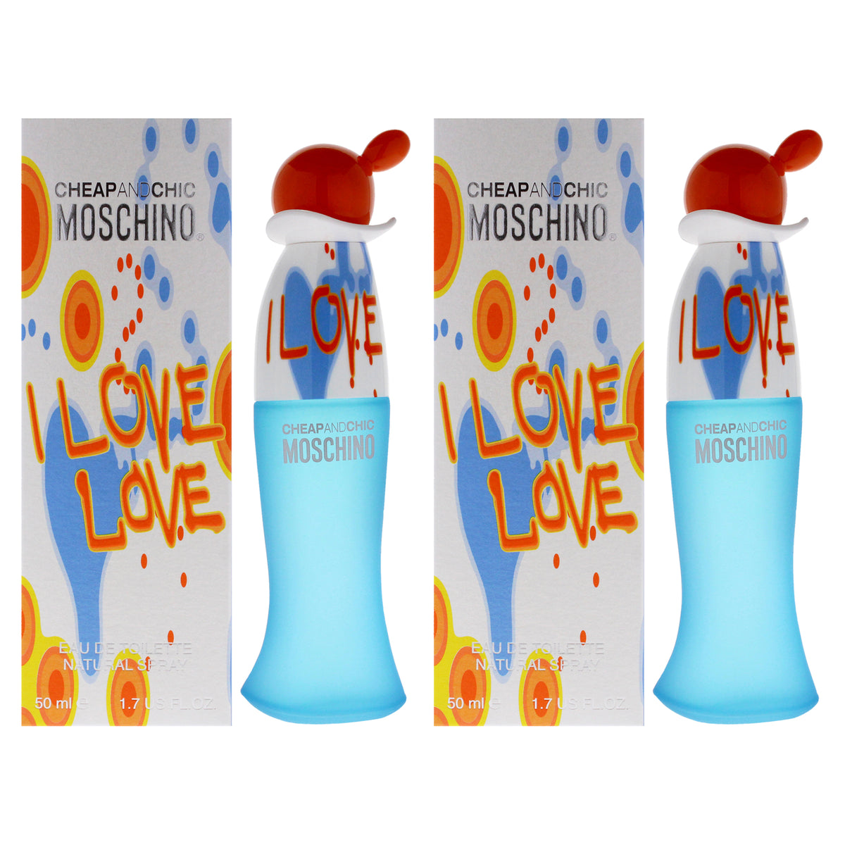 I Love Love Cheap and Chic by Moschino for Women - 1.7 oz EDT Spray - Pack of 2