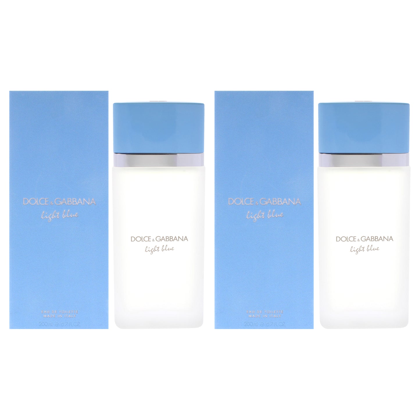 Light Blue by Dolce and Gabbana for Women - 6.7 oz EDT Spray (Refillable) - Pack of 2