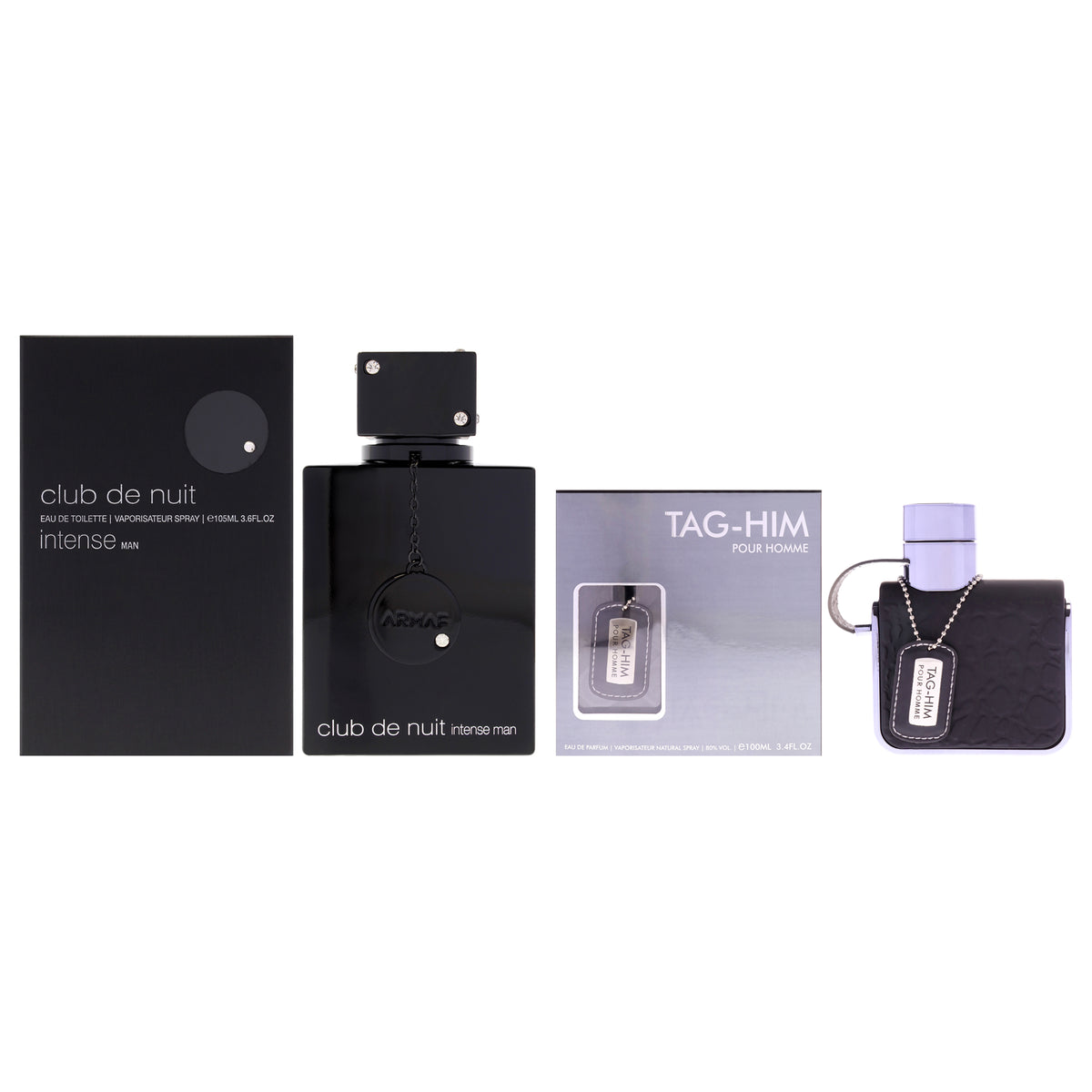 Armaf Kit by Armaf for Men - 2 Pc Kit 3.4oz Tag Him Pour Homme EDP Spray, 3.6oz Club De Nuit Intense EDT Spray