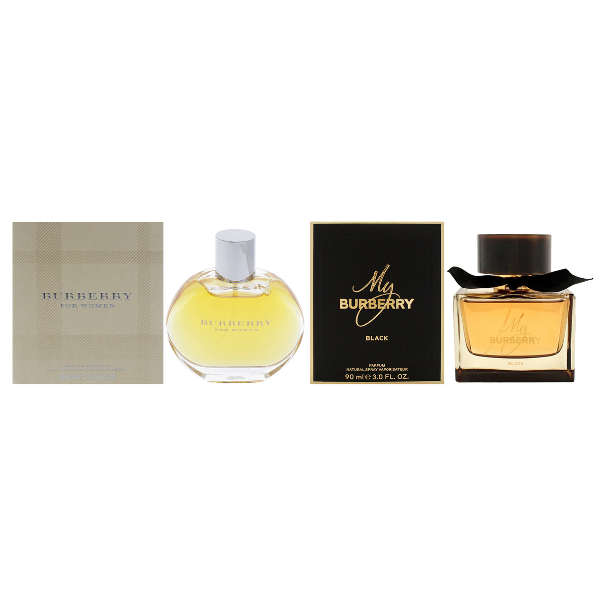 Burberry Kit by Burberry for Women - 2 Pc Kit 3oz My Burberry Black Parfum Spray, 3.3oz Burberry EDP Spray