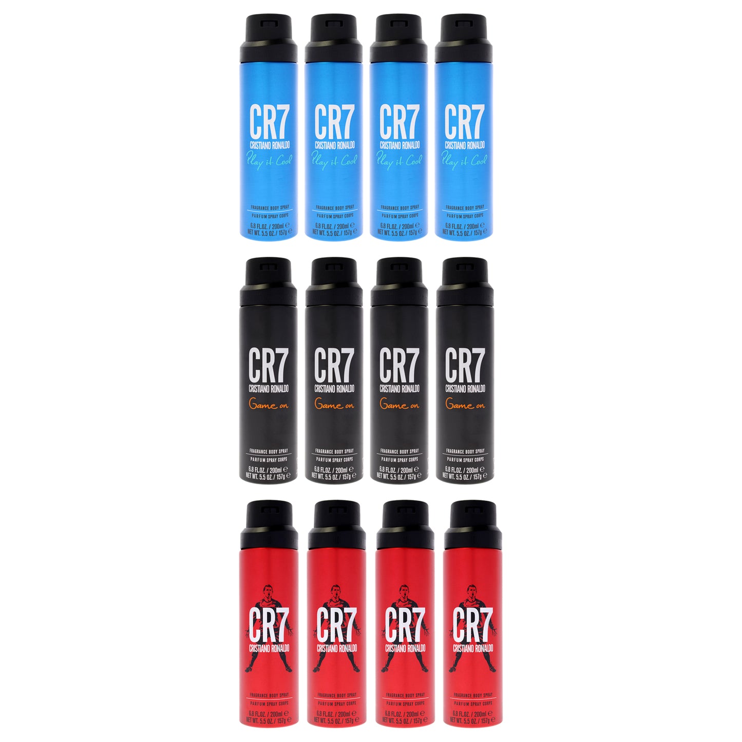 CR7 Body Spray Kit 12 Pc Kit 4 x 6.8oz CR7 Body Spray