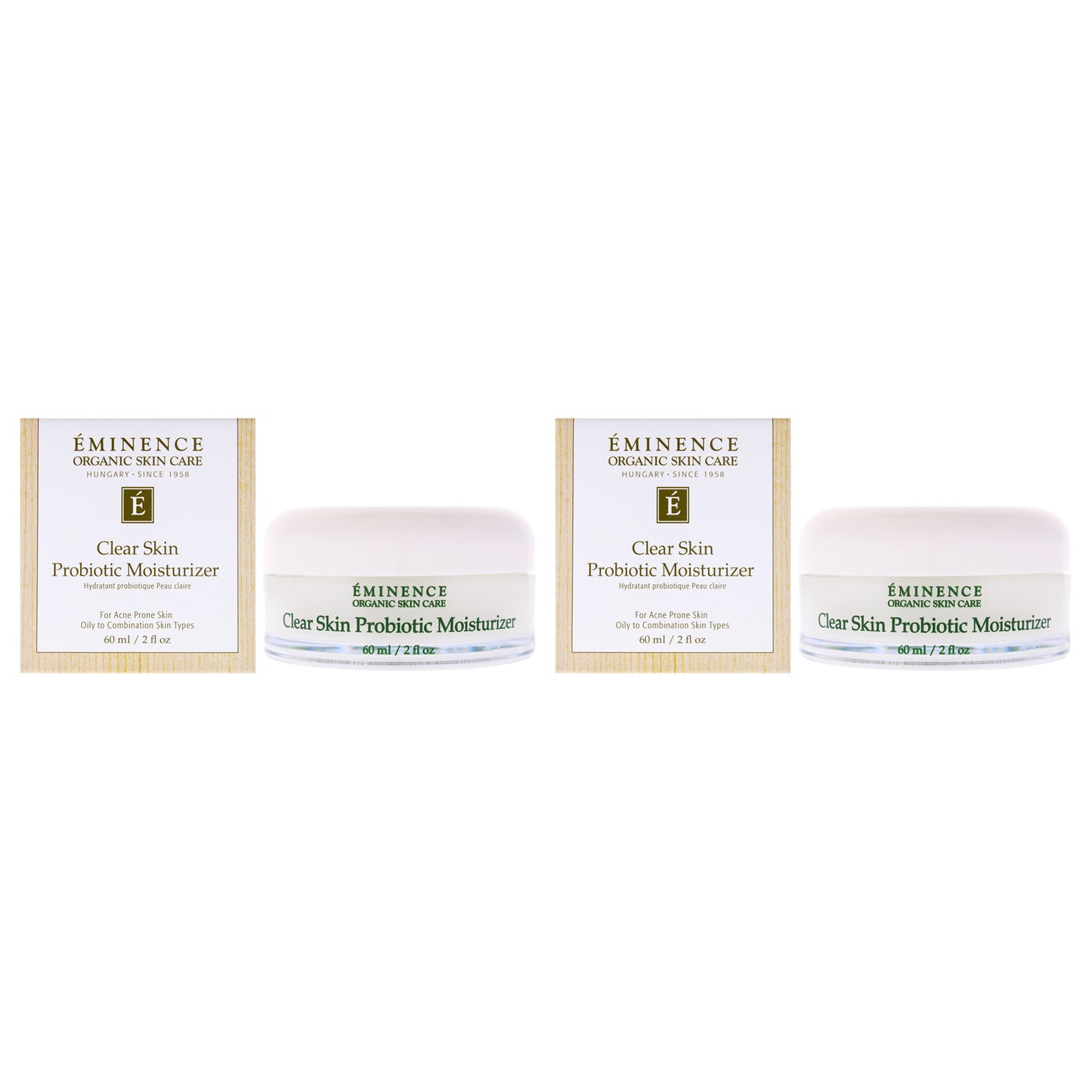 Clear Skin Probiotic Moisturizer by Eminence for Unisex - 2 oz Moisturizer - Pack of 2