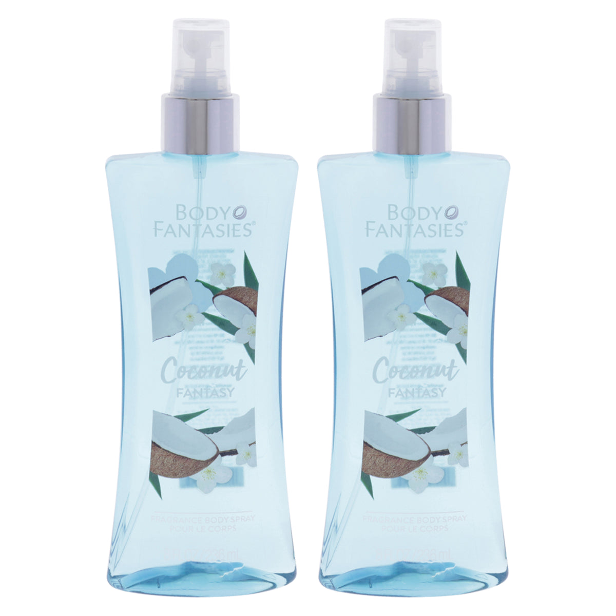 Coconut Fantasy by Body Fantasies for Women - 8 oz Body Spray - Pack of 2