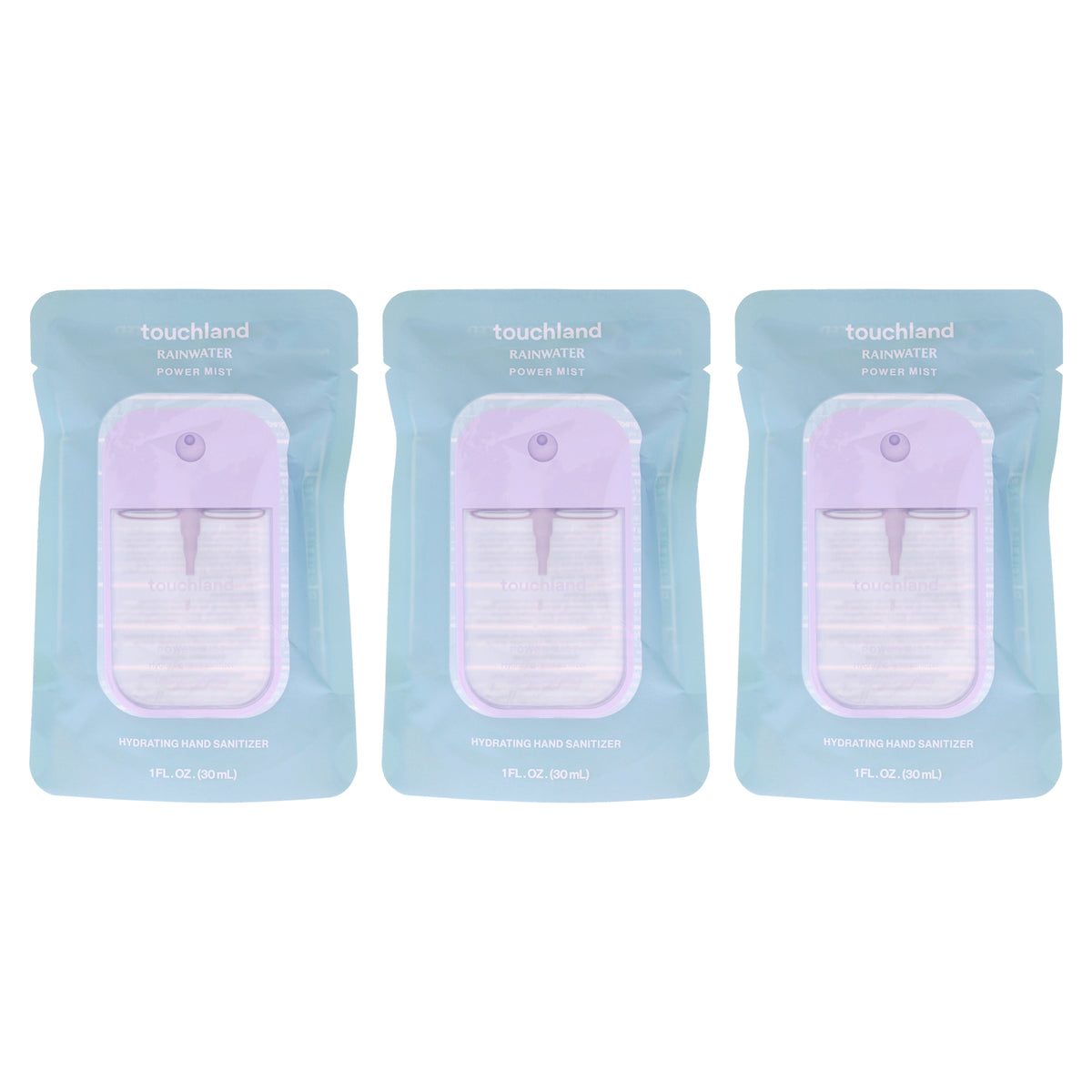 Power Mist Hydrating Hand Sanitizer - Rainwater by Touchland for Unisex - 1 oz Hand Sanitizer - Pack of 3