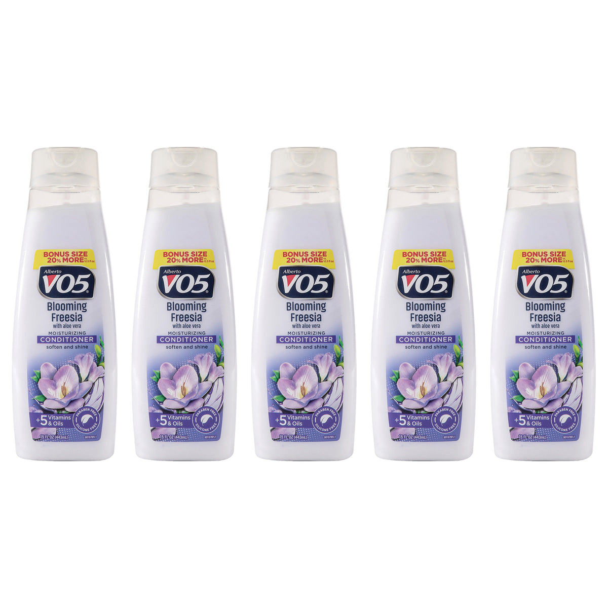 Moisturizing Blooming Freesia Conditioner by Alberto VO5 for Unisex - 15 oz Conditioner - Pack of 5