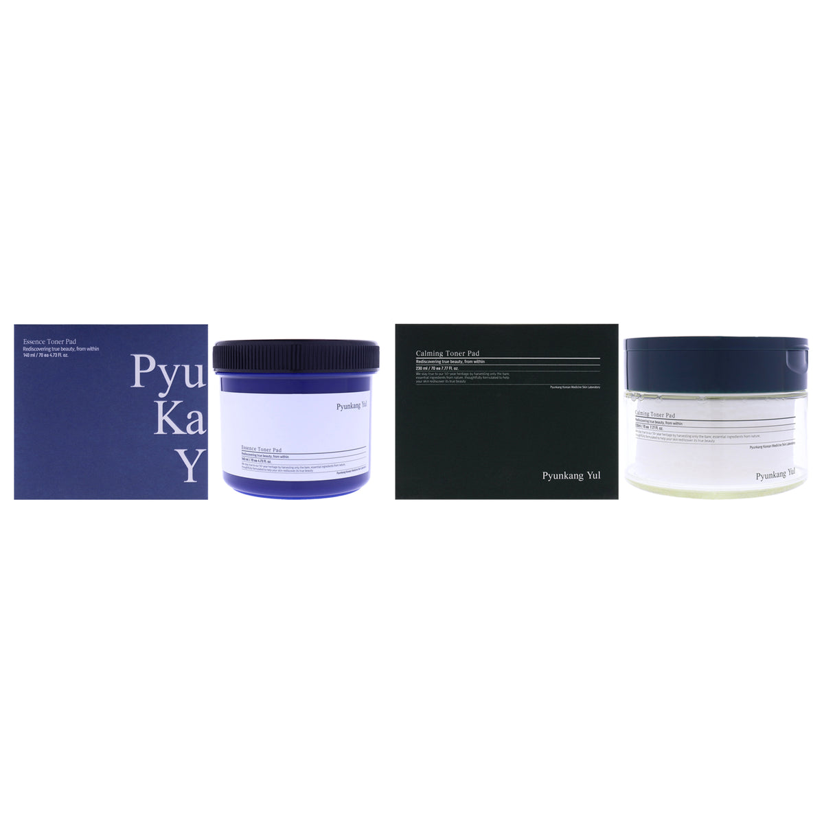 Toner Pads Kit by Pyunkang Yul for Unisex - 2 Pc Kit 70Pc Essence Toner Pad, 70 Pc Calming Toner Pad