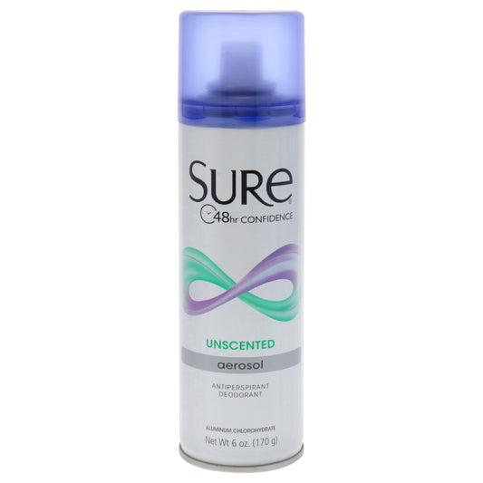 Aerosol Anti-Perspirant and Deodorant - Unscented by Sure for Unisex - 6 oz Deodorant Spray