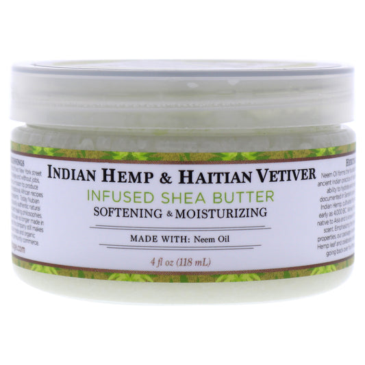 Indian Hemp and Haitian Vetiver Infused Shea Butter by Nubian Heritage for Unisex - 4 oz Moisturizer