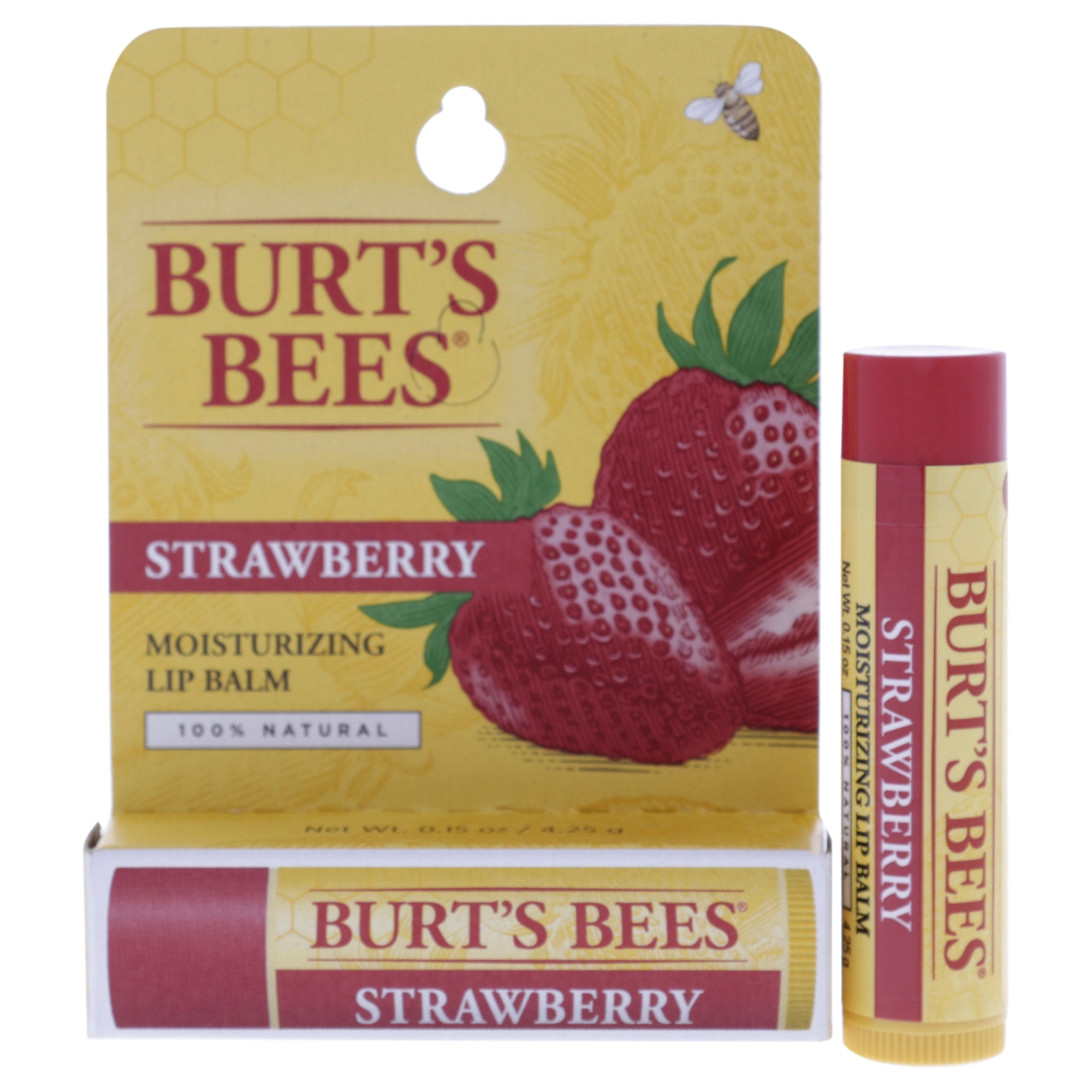 Strawberry Moisturizing Lip Balm Blister by Burts Bees for Unisex - 0.15 oz Lip Balm