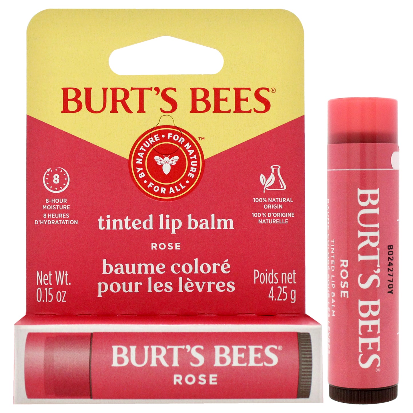 Tinted Lip Balm - Rose by Burts Bees for Unisex - 0.15 oz Lip Balm