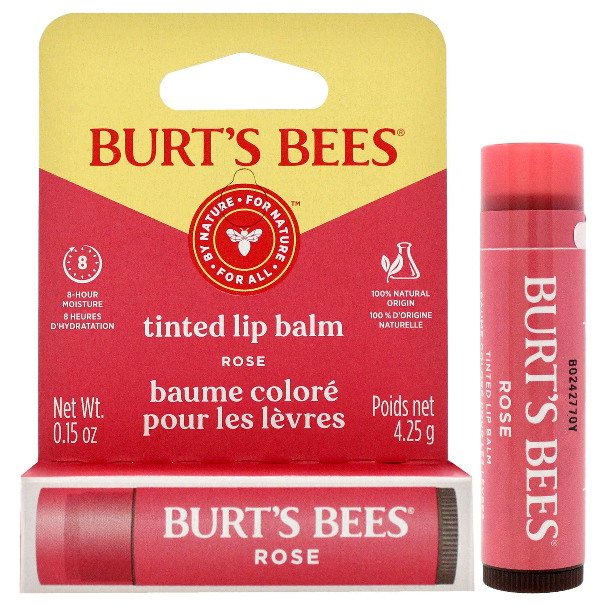 Tinted Lip Balm - Rose by Burts Bees for Unisex - 0.15 oz Lip Balm
