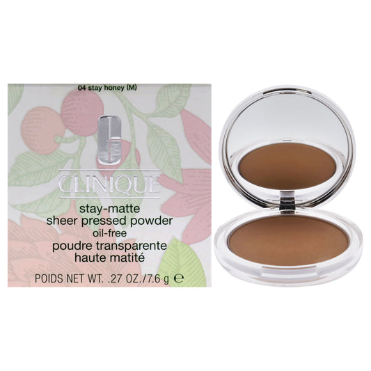 Stay-Matte Sheer Pressed Powder - 04 Stay Honey by Clinique for Women - 0.27 oz Powder