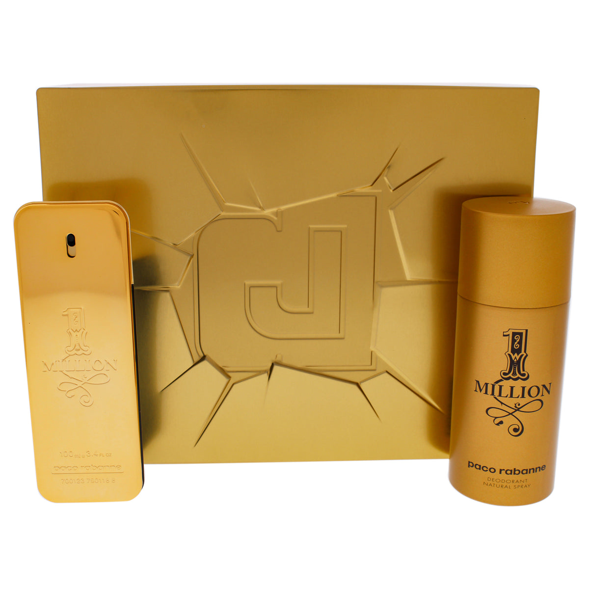 1 Million by Paco Rabanne for Men - 2 Pc Gift Set 3.4oz EDT Spray, 5.1oz Deodorant Spray