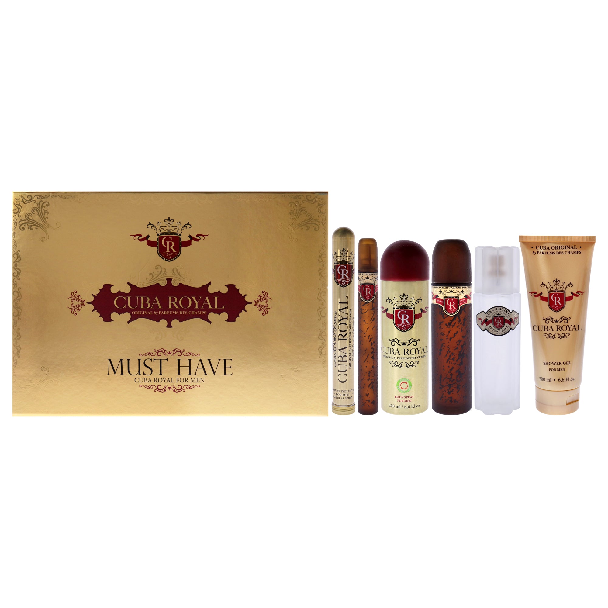 Cuba Royal by Cuba for Men - 5 Pc Gift Set 3.3oz EDT Spray, 1.17oz EDT Spray, 6.6oz Shower Gel, 3.3oz After Shave, 6.6oz Body Spray