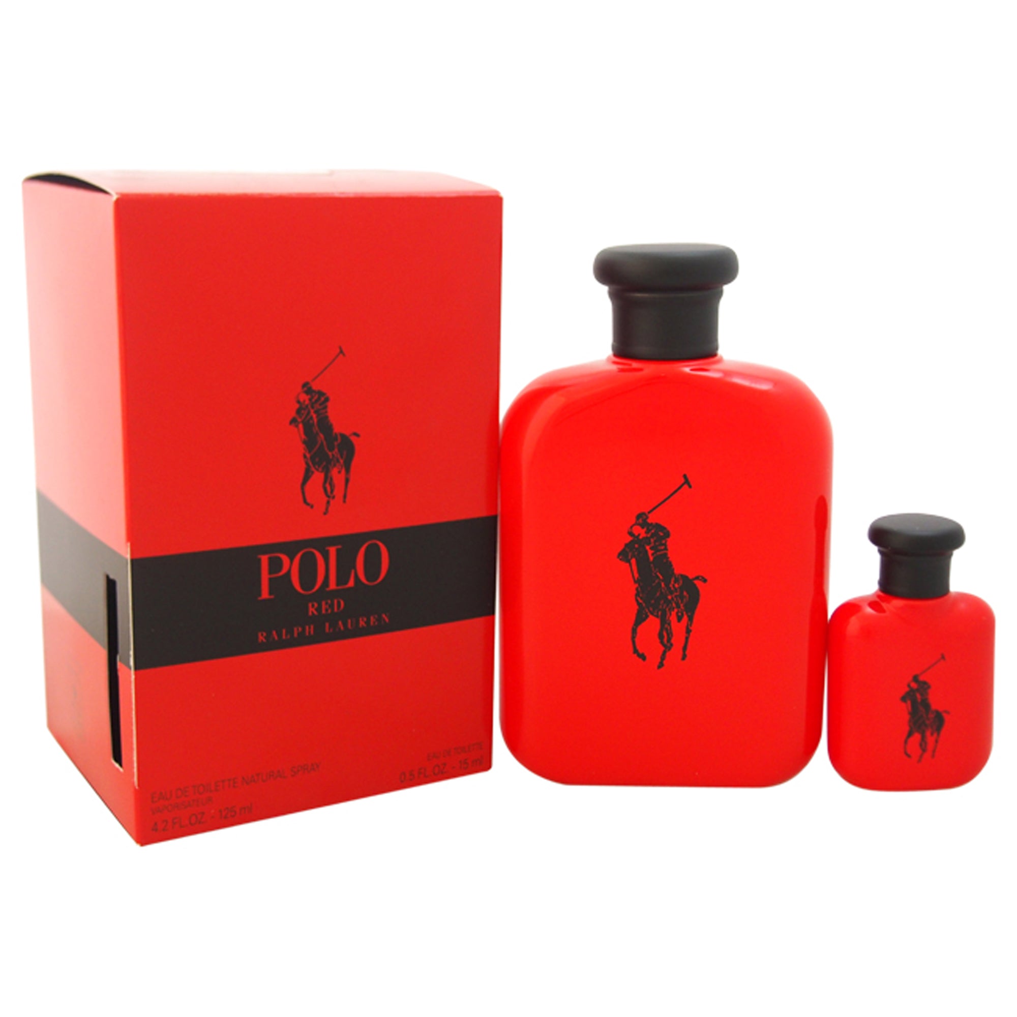 Polo Red by Ralph Lauren for Men - 2 Pc Gift Set 4.2oz EDT Spray, 0.5oz EDT Spray