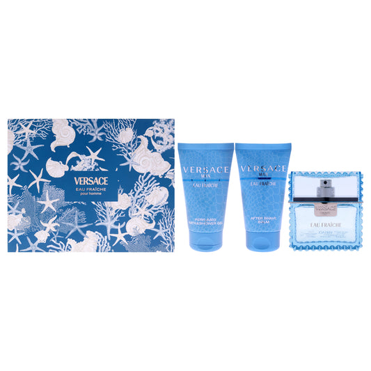 Versace Pour Homme by Versace for Men - 3 Pc Gift Set 1.7oz EDT Spray, 1.7oz Shower Gel, 1.7oz After Shave Balm