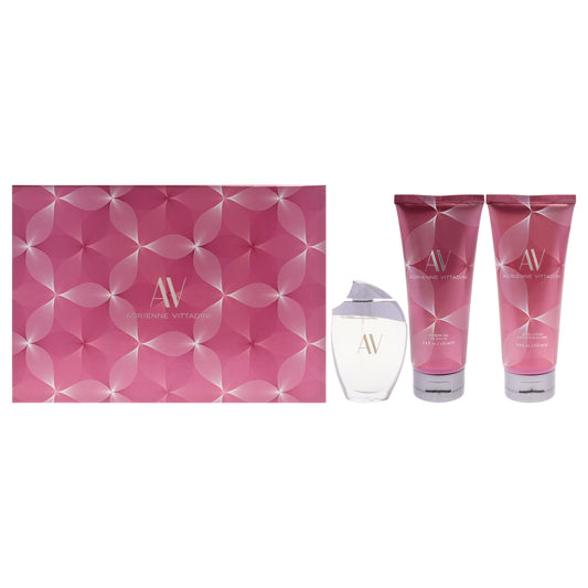 AV by Adrienne Vittadini for Women - 3 Pc Gift Set 3oz EDP Spray, 3.3oz Body Lotion, 3.3oz Shower Gel