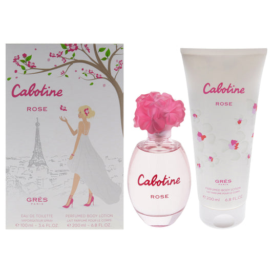 Cabotine Rose by Parfums Gres for Women - 2 Pc Gift Set 3.4oz EDT Spray, 6.8oz Perfumed Body Lotion