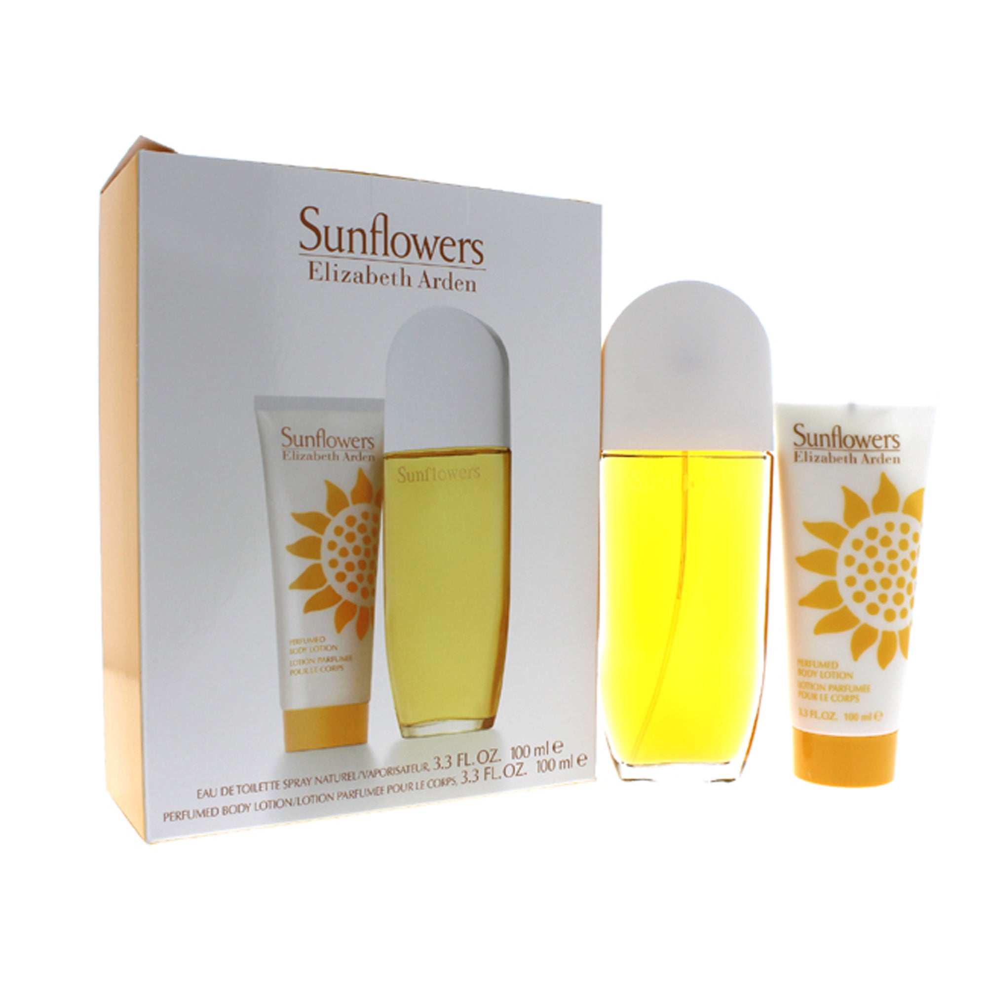 Sunflowers by Elizabeth Arden for Women - 2 pc Gift Set 3.3 oz EDT Spray, 3.3 oz Body Lotion