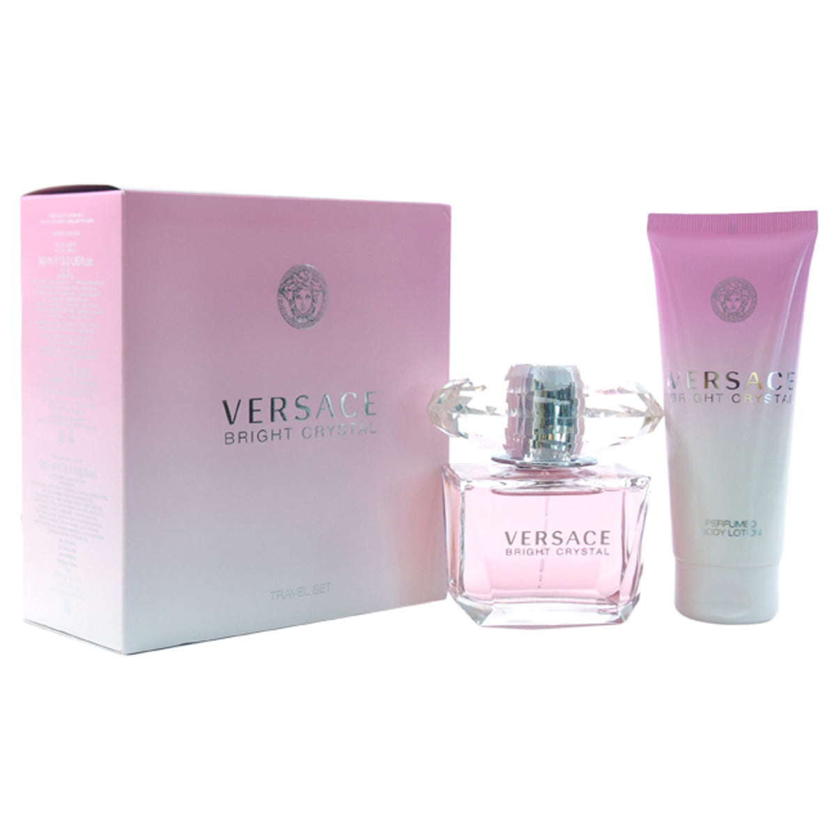 Versace Bright Crystal by Versace for Women - 2 Pc Gift Set 3oz EDT Spray, 3.4oz Perfumed Body Lotion