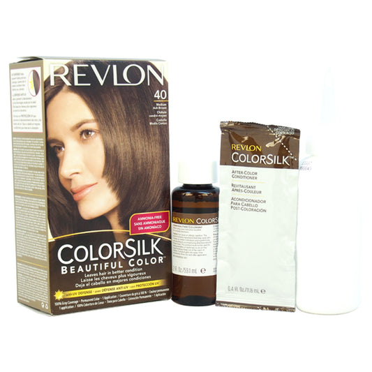Colorsilk Beautiful Color - 40 Medium Ash Brown by Revlon for Unisex - 1 Application Hair Color