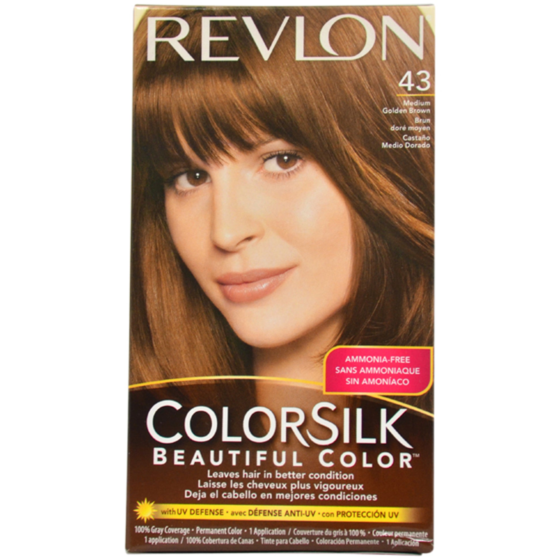Colorsilk Beautiful Color - 43 Medium Golden Brown by Revlon for Unisex - 1 Application Hair Color