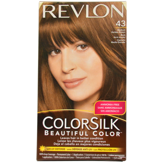 Colorsilk Beautiful Color - 43 Medium Golden Brown by Revlon for Unisex - 1 Application Hair Color