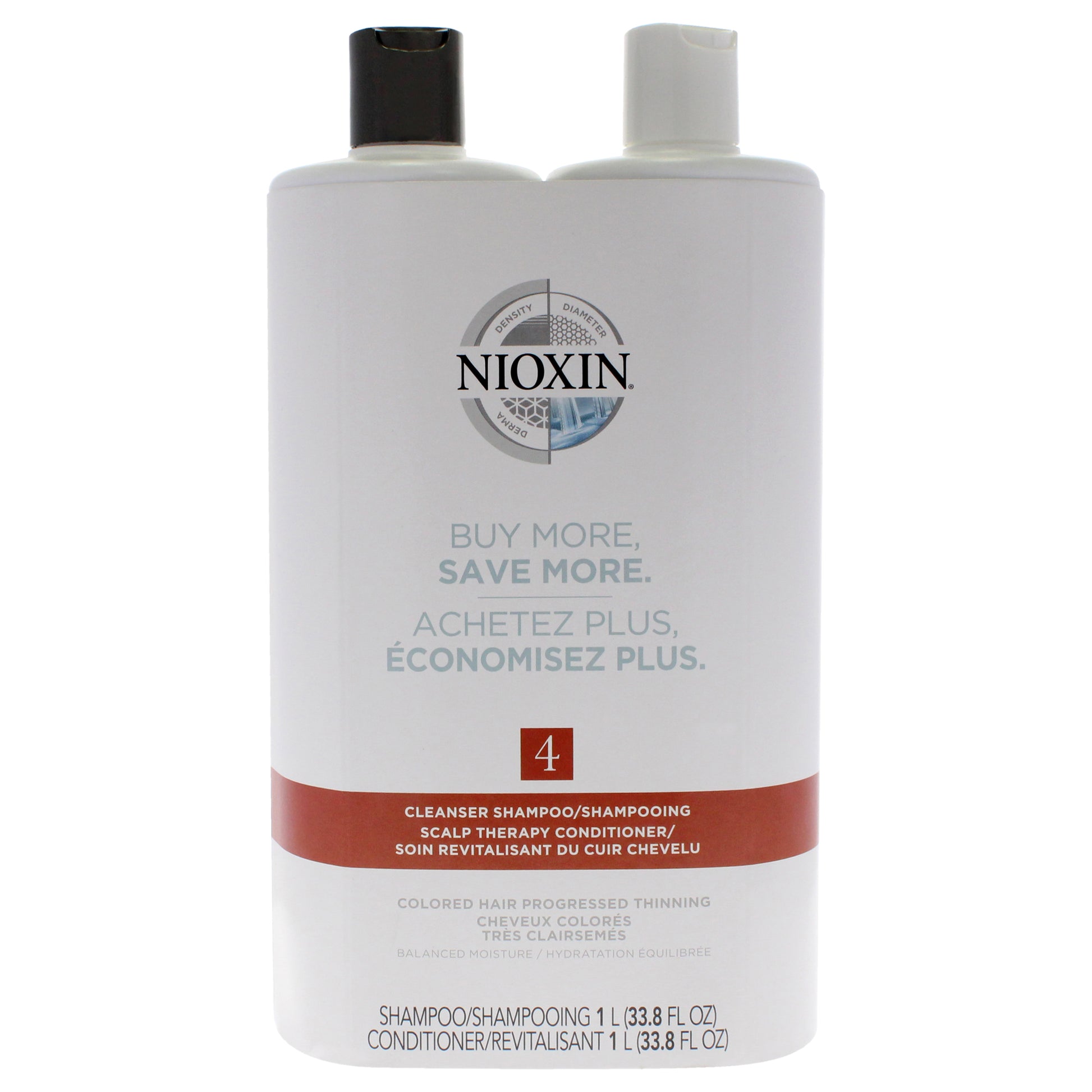 System 4 Duo by Nioxin for Unisex - 2 Pc 33.8oz Shampoo, 33.8oz Conditioner