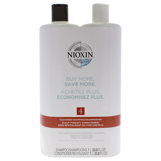 System 4 Duo by Nioxin for Unisex - 2 Pc 33.8oz Shampoo, 33.8oz Conditioner