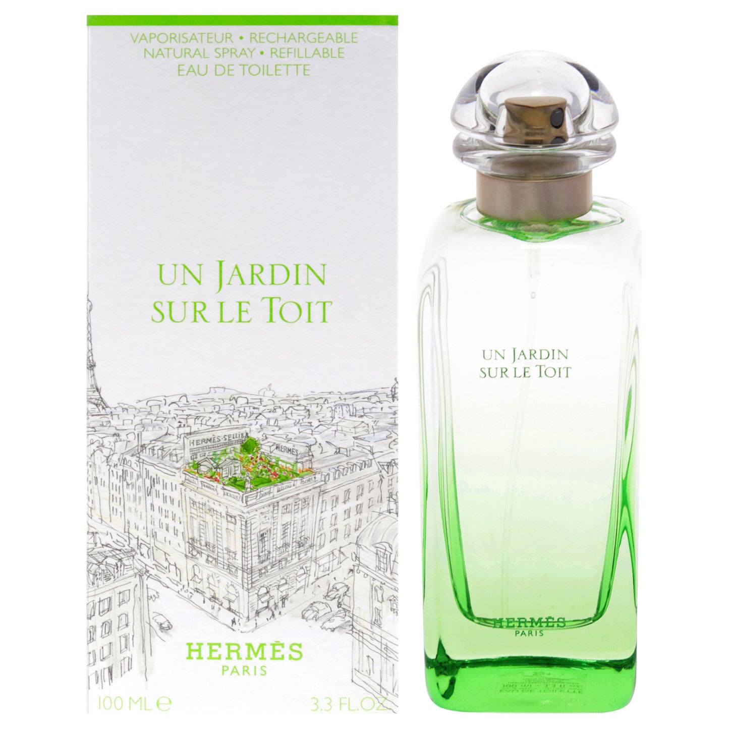Un Jardin Sur Le Toit by Hermes for Women - 3.3 oz EDT Spray (Refillable)