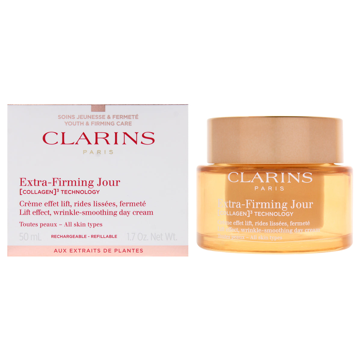 Extra Firming Day Cream - All Skin Type by Clarins for Unisex - 1.7 oz Cream (Refillable)