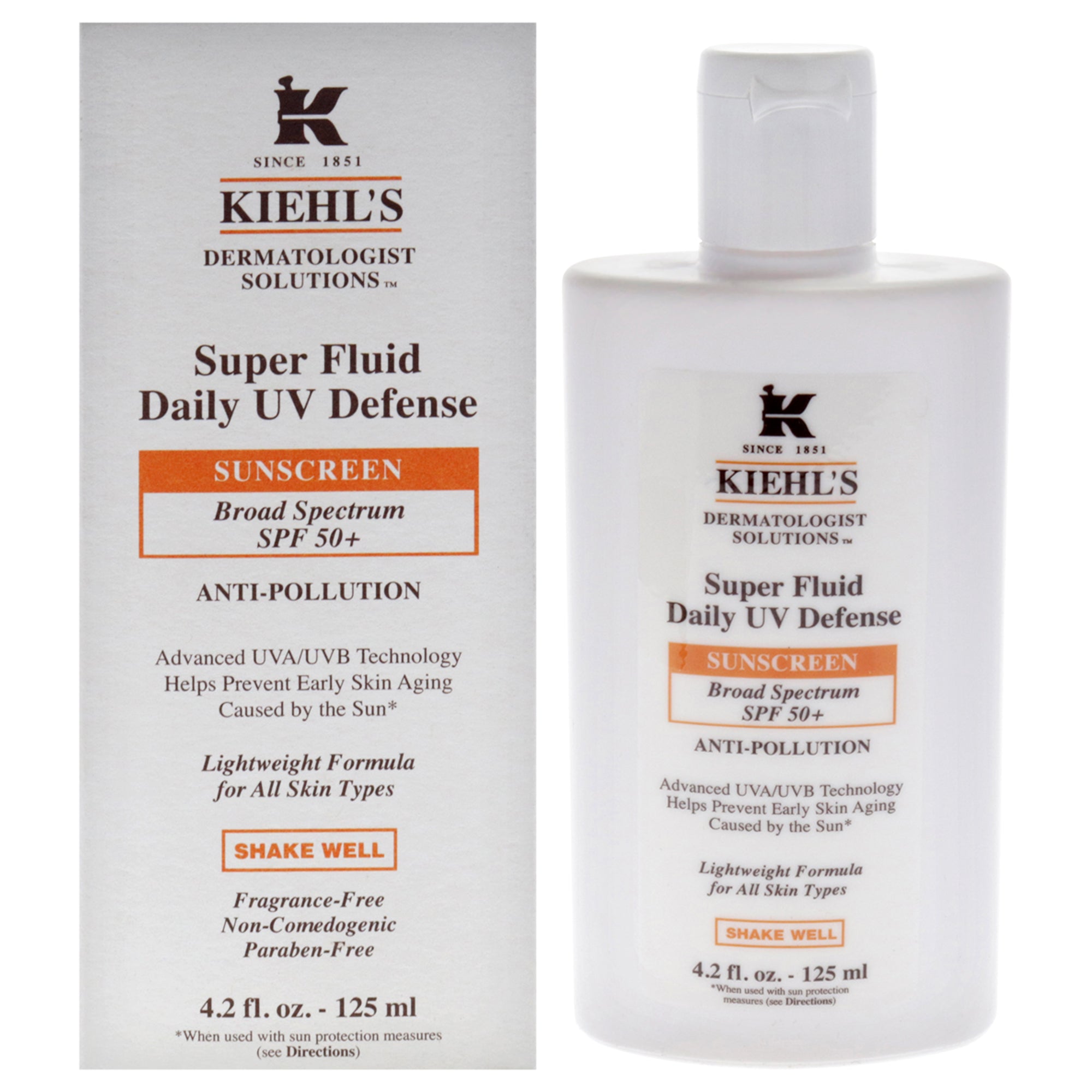 Super Fluid Daily UV Defense SPF 50 Plus by Kiehls for Unisex - 4.2 oz Sunscreen