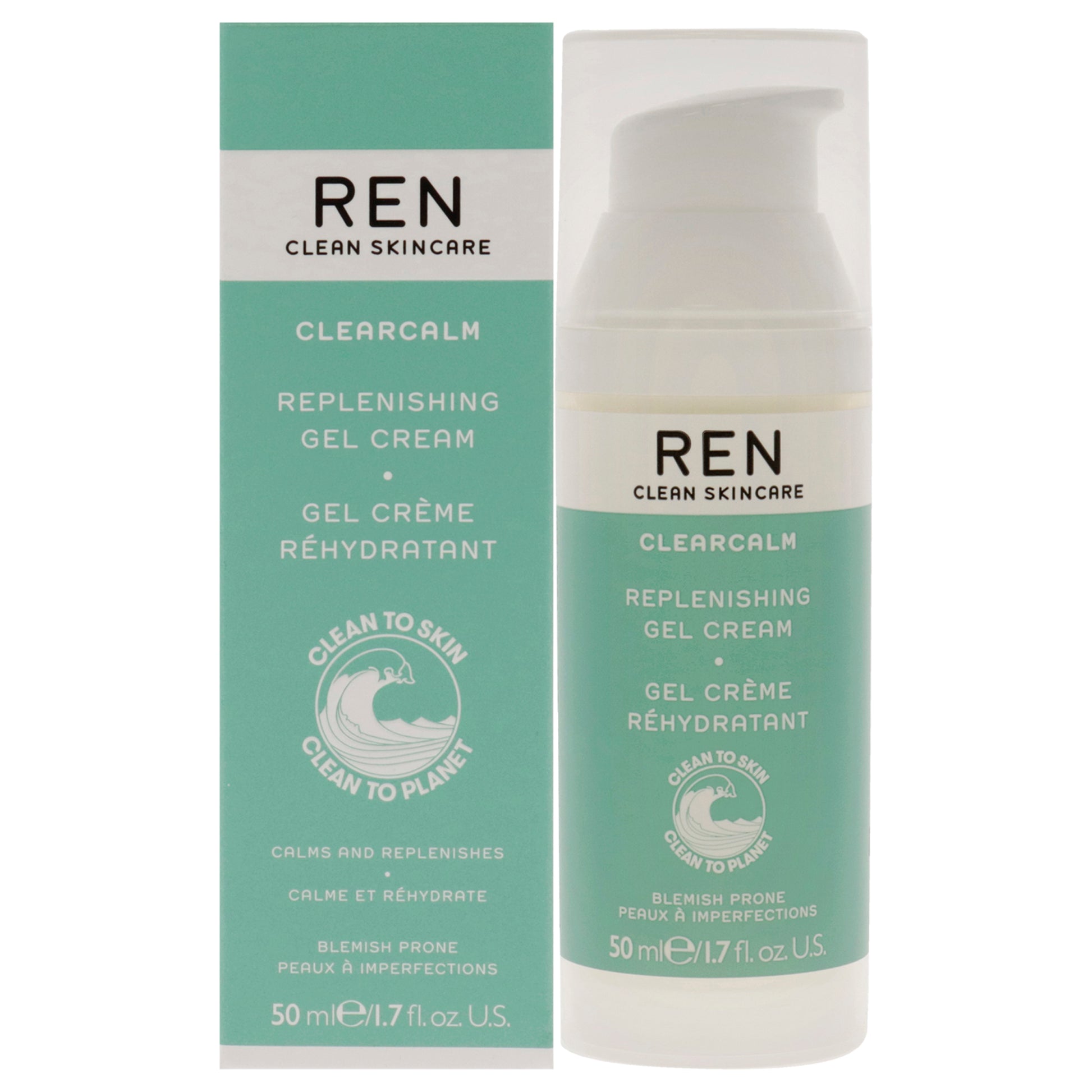 Clearcalm Replenishing Gel Cream by REN for Women - 1.7 oz Gel