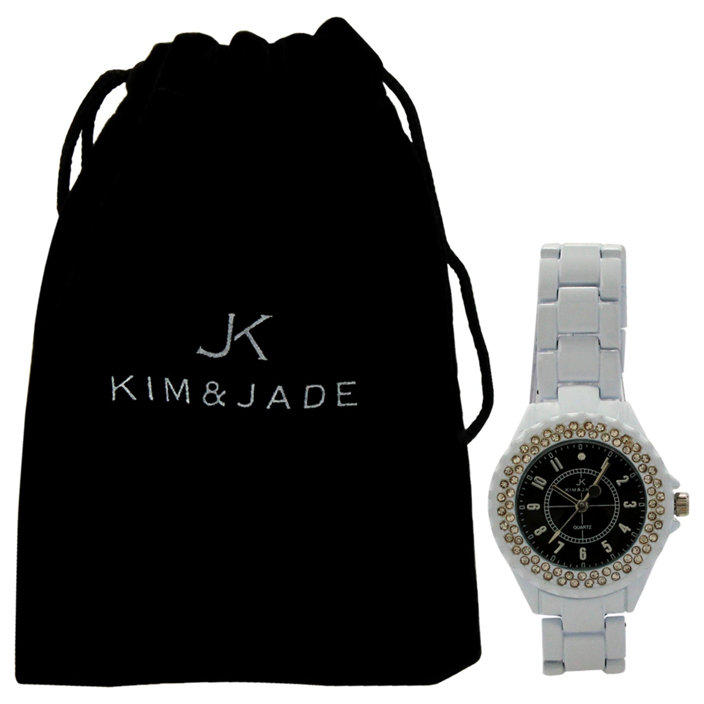 2033L-WB White Stainless Steel Bracelet Watch by Kim & Jade for Women - 1 Pc Watch