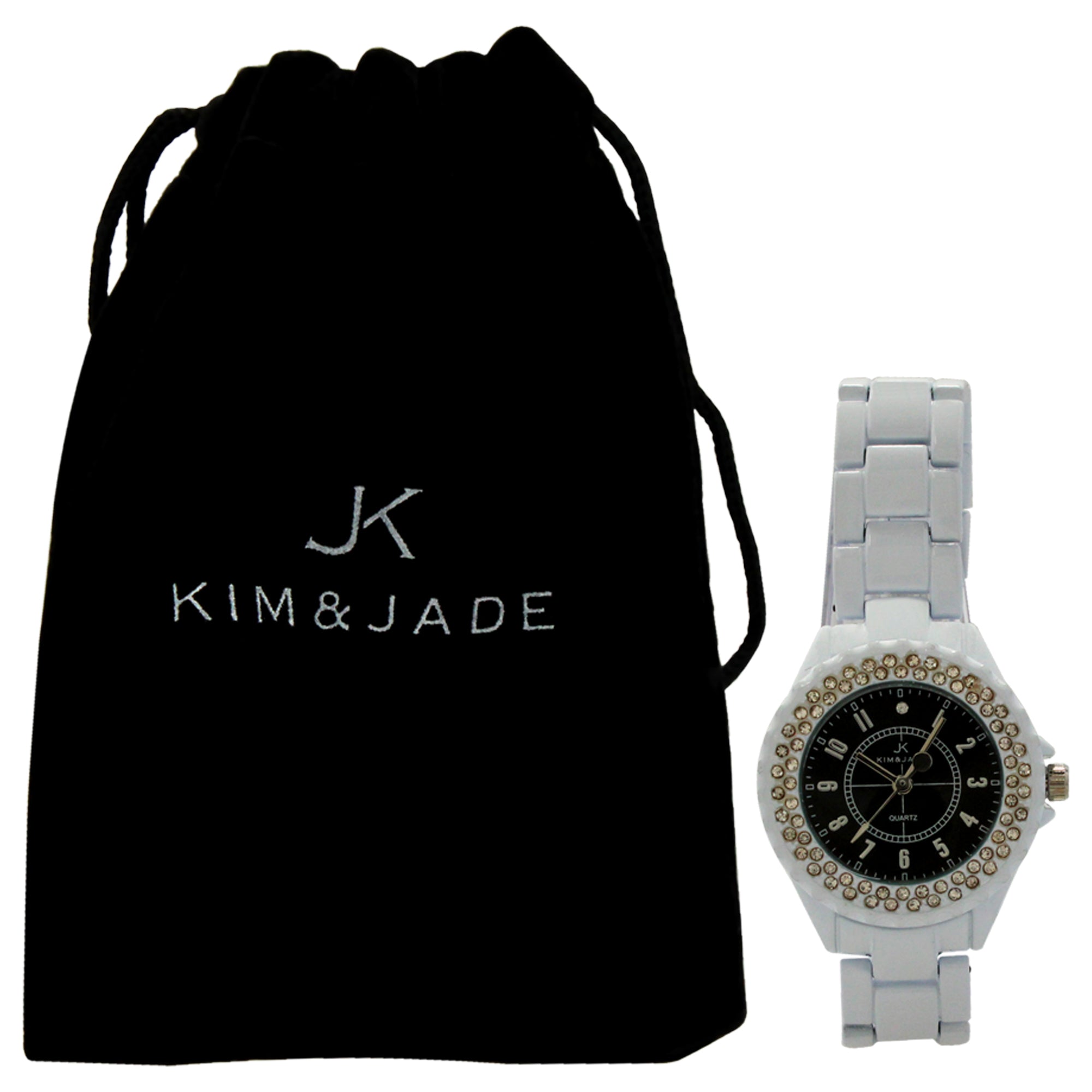 2033L-WB White Stainless Steel Bracelet Watch by Kim & Jade for Women - 1 Pc Watch