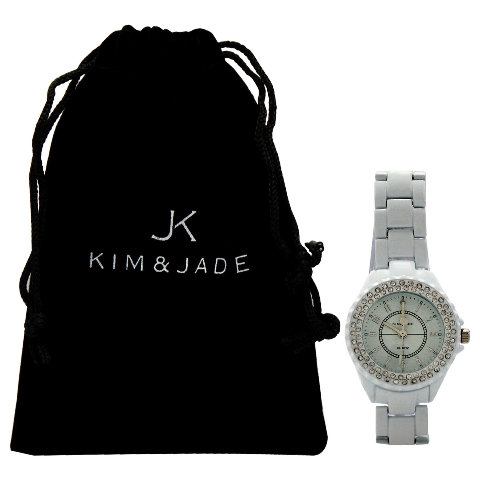 2033L-WW White Stainless Steel Bracelet Watch by Kim & Jade for Women - 1 Pc Watch